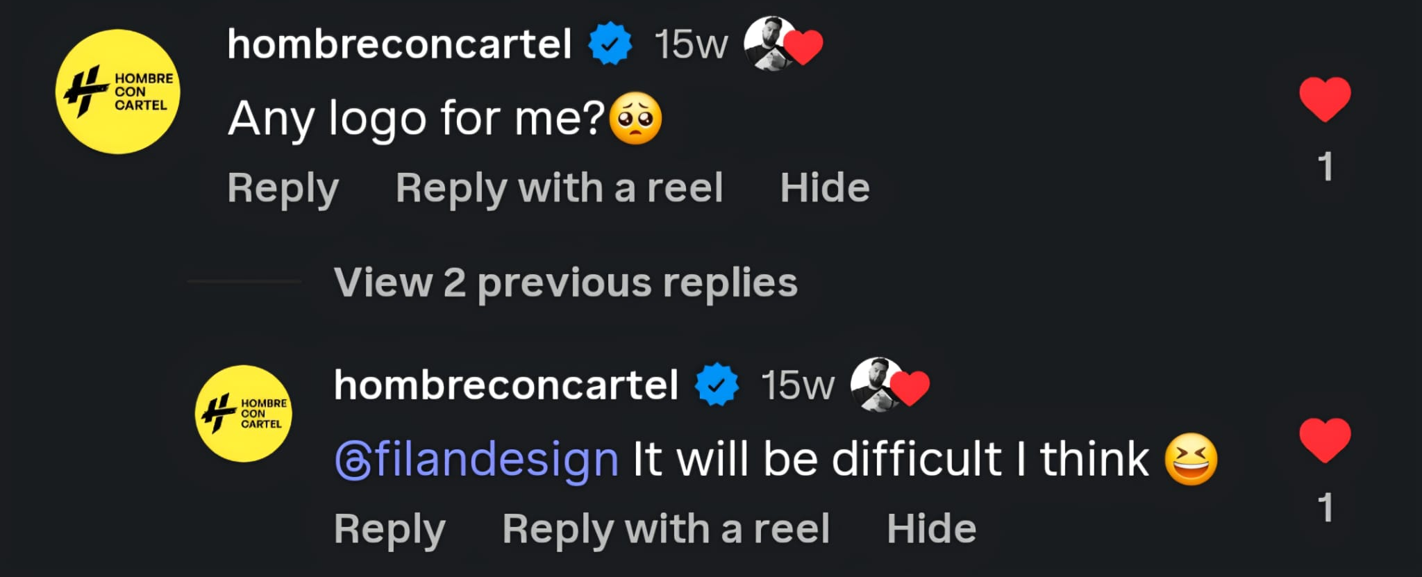 Comment from Hombre con Cartel